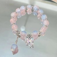 Blue and pink broken jade butterfly