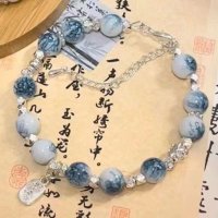 Blue and white porcelain bracelet